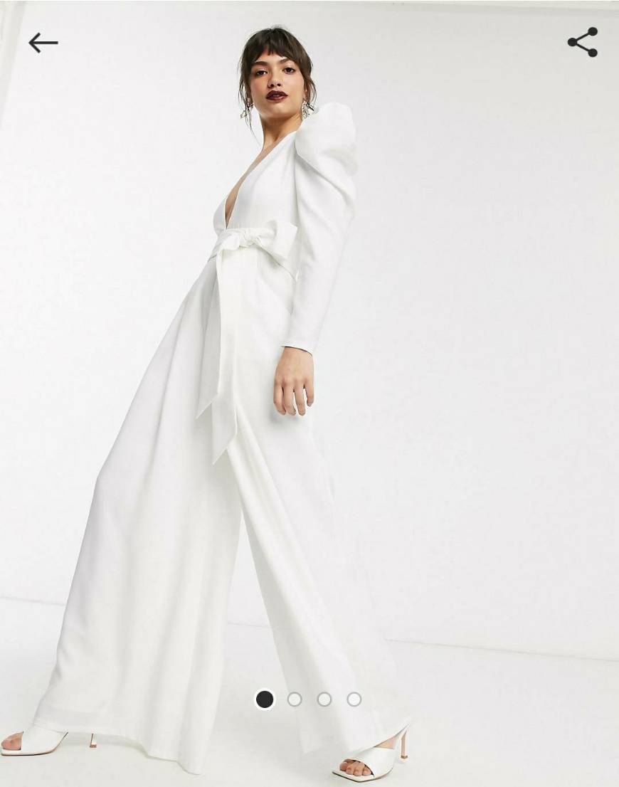 Product ASOS EDITION plunge wide leg jumpsuit with open back