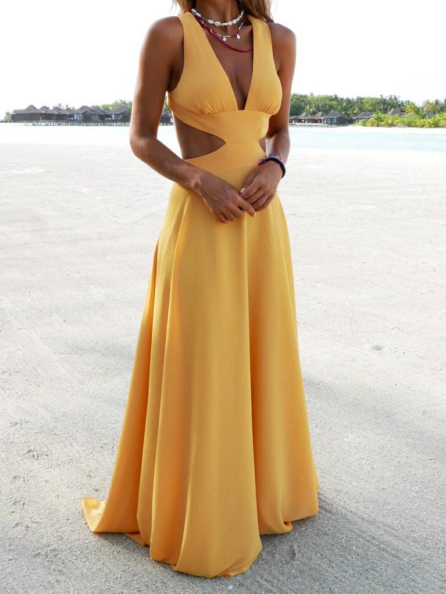 Fashion MUSTARD GEORGETTE DRESS

