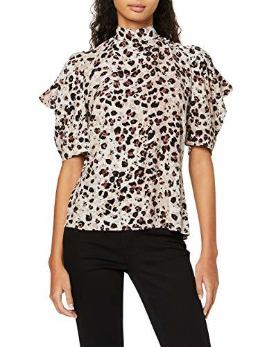 Social Marca Amazon - find. Animal Print Dress, Blusa para Mujer, Multicolor