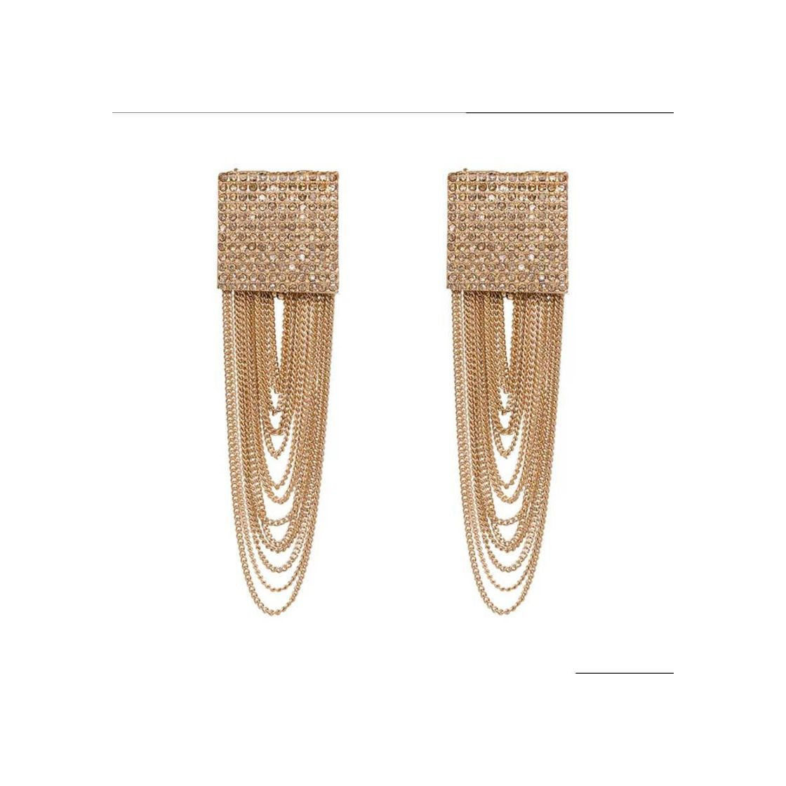 Social Moda grande geométrica cristal balançar brincos para mulhere