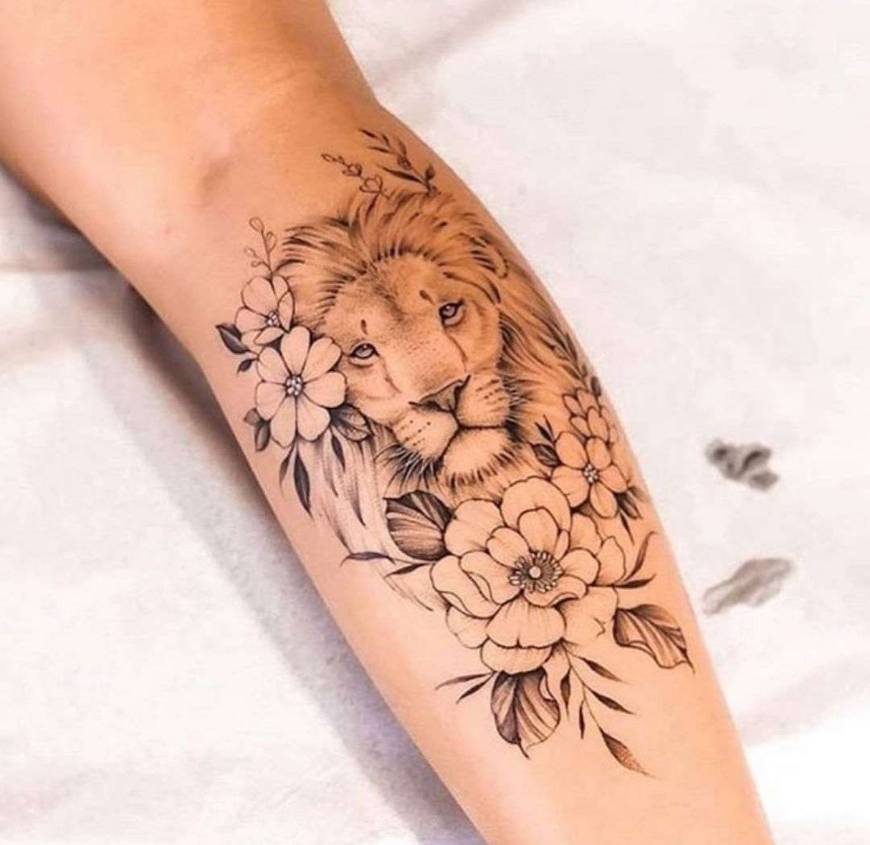 Fashion Tatuagem de leão