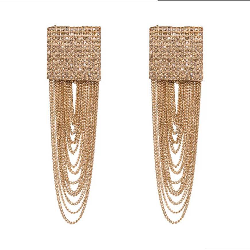 Social Moda grande geométrica cristal balançar brincos para mulhere