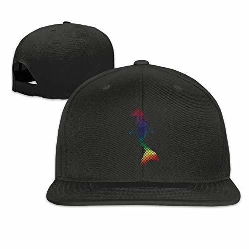 errterfte Rainbow Mermaid Flat Brimmed Hip Hop Style Baseball Cap Outdoor Snapback