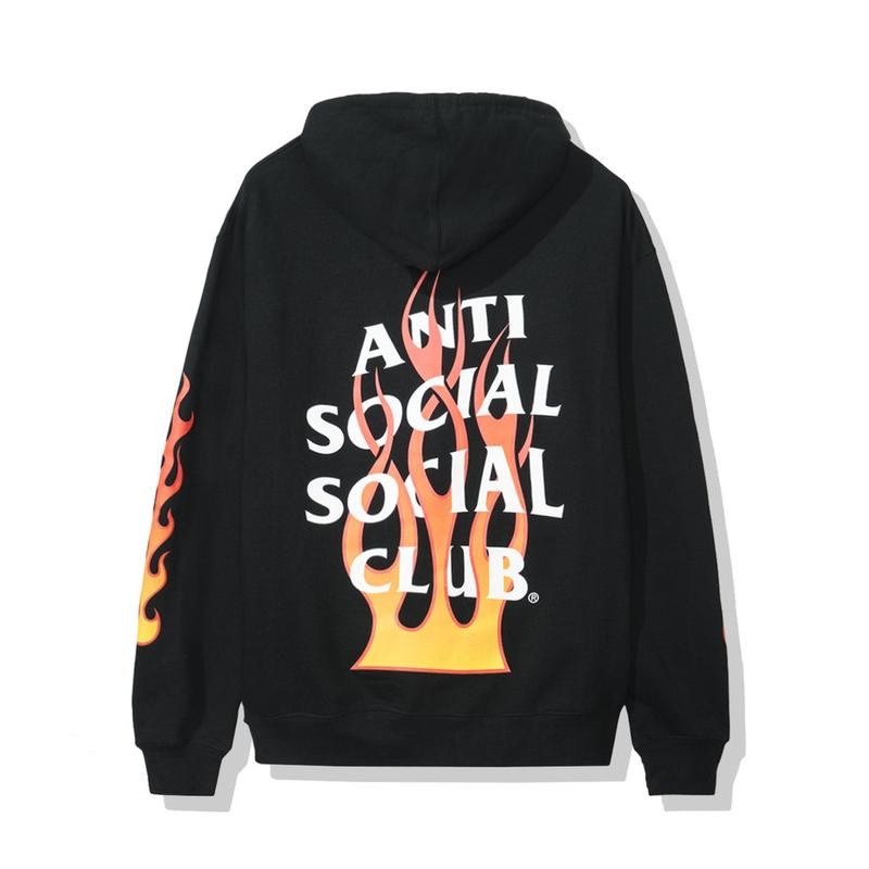 Moda ANTI SOCIAL SOCIAL CLUB FIREBIRD HOODIE - BLACK