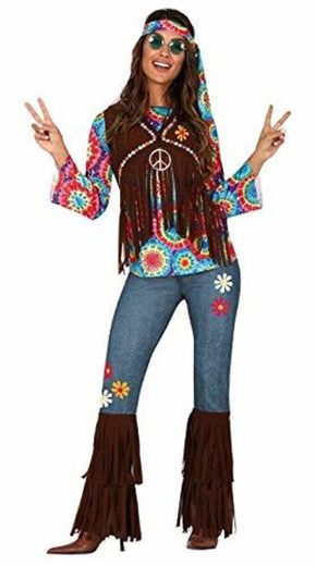FIESTAS GUIRCA Disfraz de Hippie Hippy Hija de los años 60 Mujer