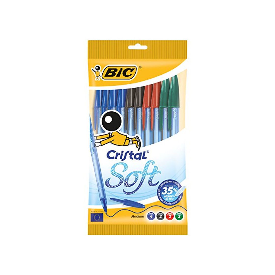 Social BIC Cristal Soft - Estuche de 10 bolígrafos