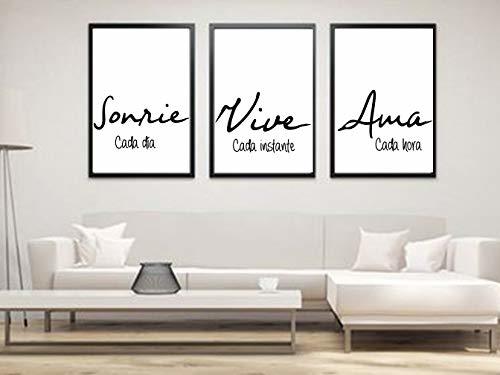 Social Triptico de Cuadros decoración salón o habitación moderno