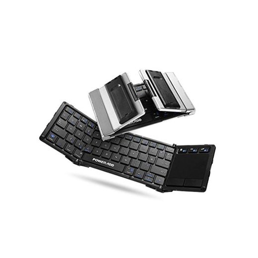 POWERADD Teclado Inalámbrico con Multi-touchpad de Español con Tri-Plegable