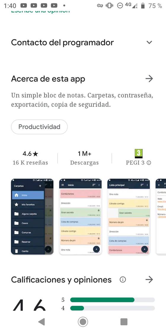 App El mejor block de notas