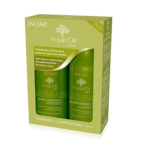 Belleza Inoar Dúo Argán Oil Champú y Acondicionador Alisado de Queratina