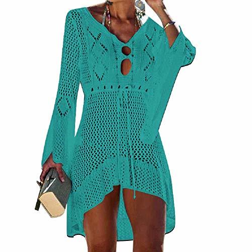 Social UMIPUBO Vestido de Playa Mujer Suelto Pareos Playa V-Cuello Camisolas y Pareos
