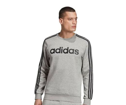 Sweatshirt Adidas Essentials 3 Stripes Pullover Cinza/Preto