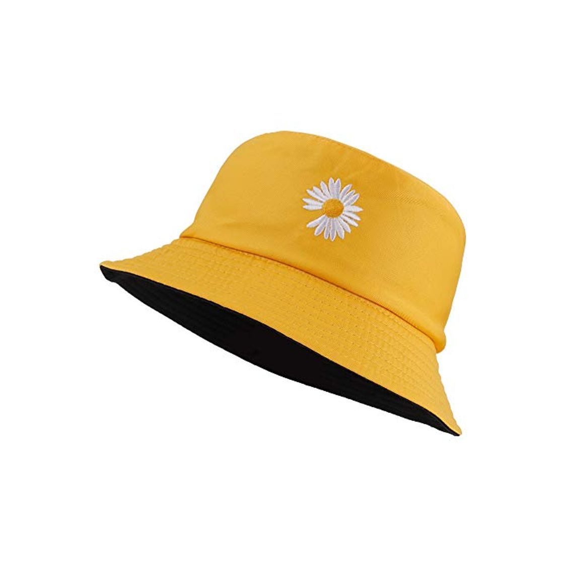 Moda Opopark Unisex Gorro de Pescador Sombrero de Pescador Sombrero Bordado de Flores Sombrero de Sol de Doble Cara