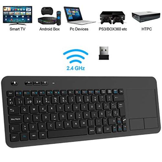 TedGem Teclado Inalámbrico USB, 2,4GHz Teclados Inalambricos para Smart TV Teclados Inalambricos