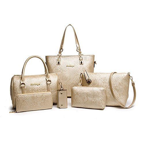 Tisdaini Bolsos de Mano Mujer Moda 6 Piezas Grande Bolsos Bandolera Bolsos