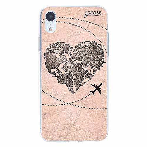 Gocase World Map Heart Vintage Funda de móvil Compatible con iPhone XR