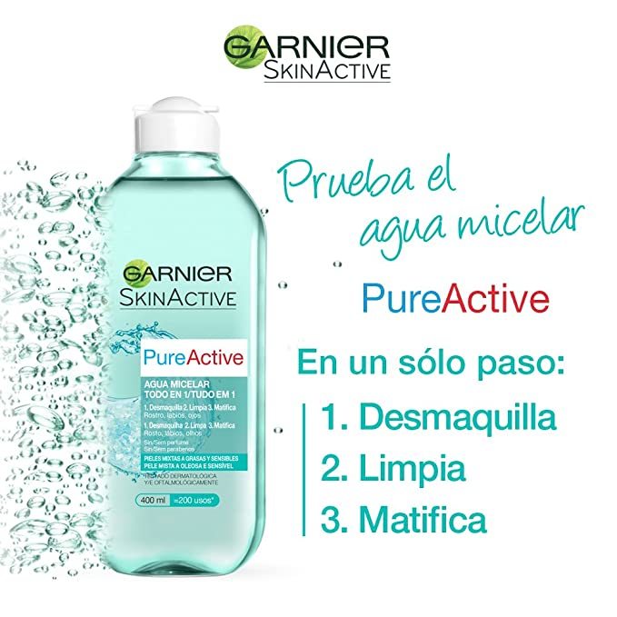 Beauty Garnier Skin Active Pure Active Mat Control Agua Micelar