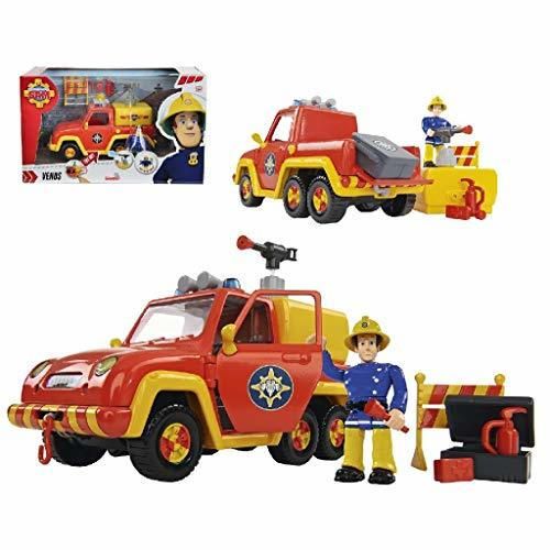 Sam el bombero- Vehículo con Figura, Color Rojo