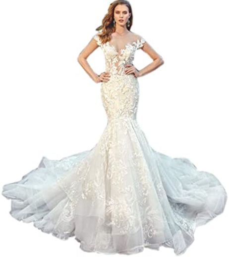 Mermaid Wedding Dress Brides Luxury in amazon