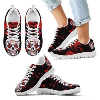 Moda White Skull Sneakers