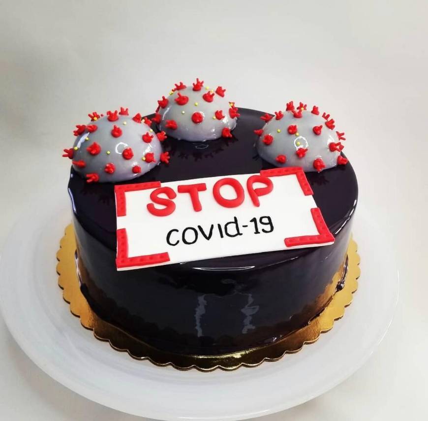 Social Bolo de Aniversário Stop Covid-19