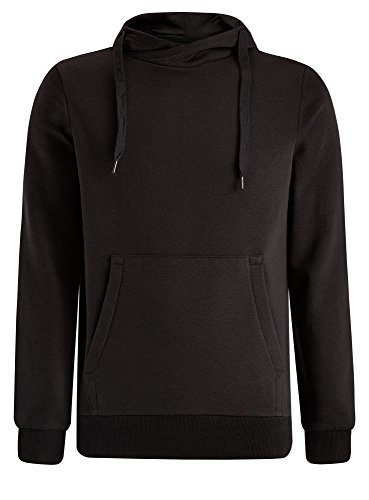 Place oodji Ultra Hombre Sudadera Básica con Bolsillo, Negro, ES 46-48