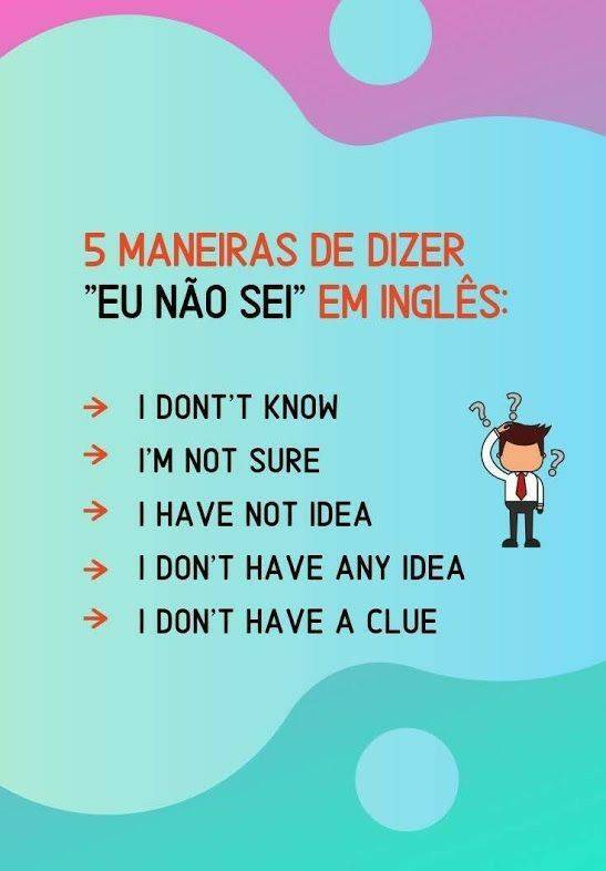 Social Maneiras de dizer "eu não sei" 💫