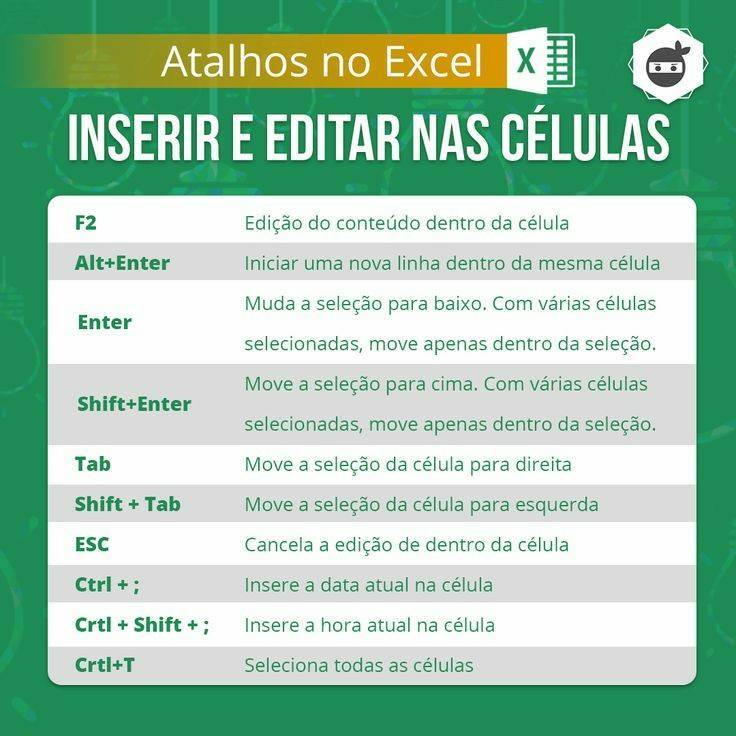 Moda Inserir e editar nas células ❇