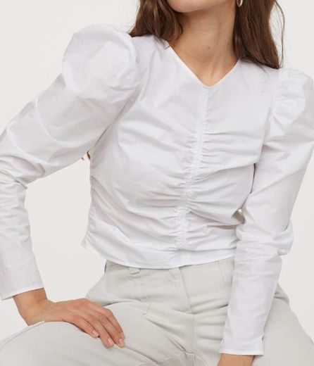 Blusa blanca pliegues