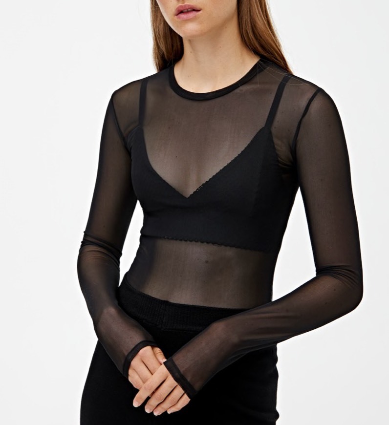 Moda Blusa transparente 