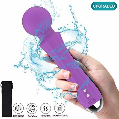 Wand Massager, Magic Masajeador Eléctrico de Masaje Corporal Inalámbrica, Impermeable y Recargable,