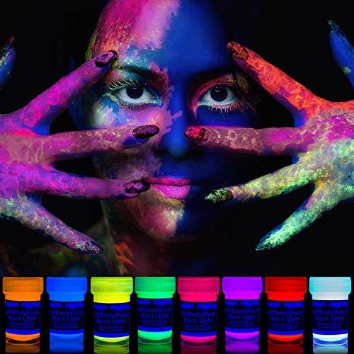 Social neon nights 8 x Pintura Corporal UV Luz Negra Pintura Arte Corporal