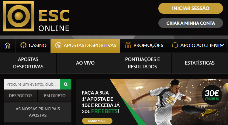 Aplicaciones Crie já a sua conta! ESC Online.