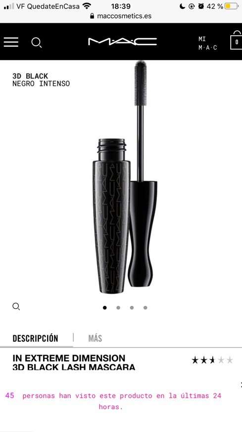 Products Mac in extreme dimension 3D mascara