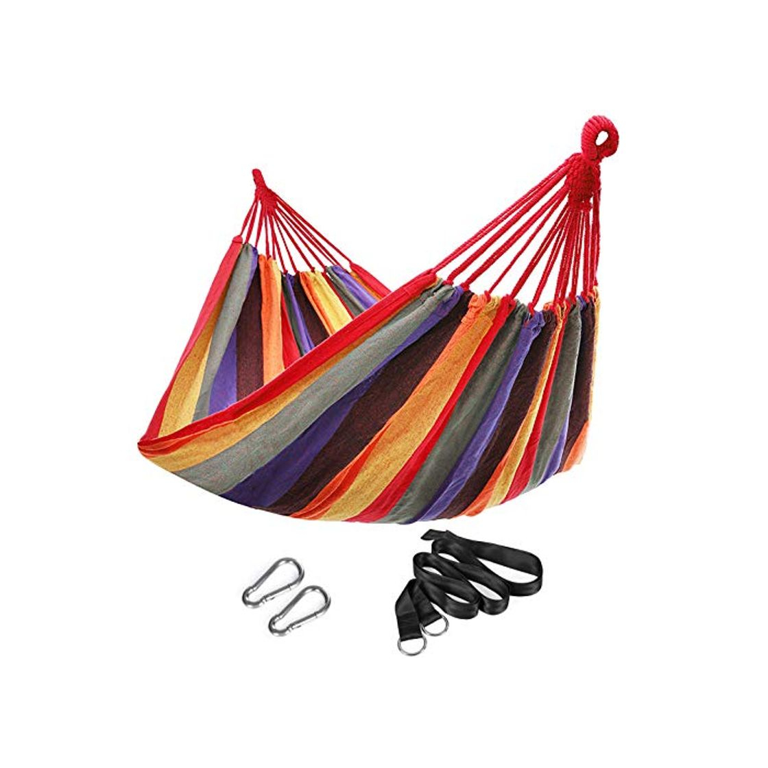 Social SONGMICS Hamaca Colgante Tejido Polialgodón Relajar en Jardín Camping 210 x 150 cm Carga de 300 kg Colorido GDC210