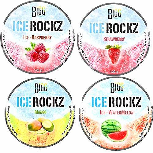 Products PACK DE 4 Bigg Ice Rokz Piedras para Fumar Shisha Fresa Frambuesa