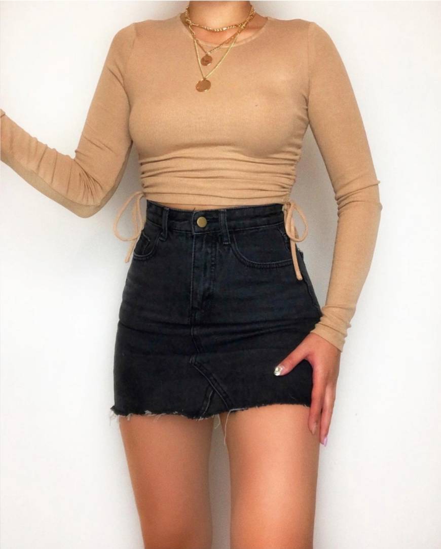 Moda Lovesick Long Sleeve Crop Top - Sand

