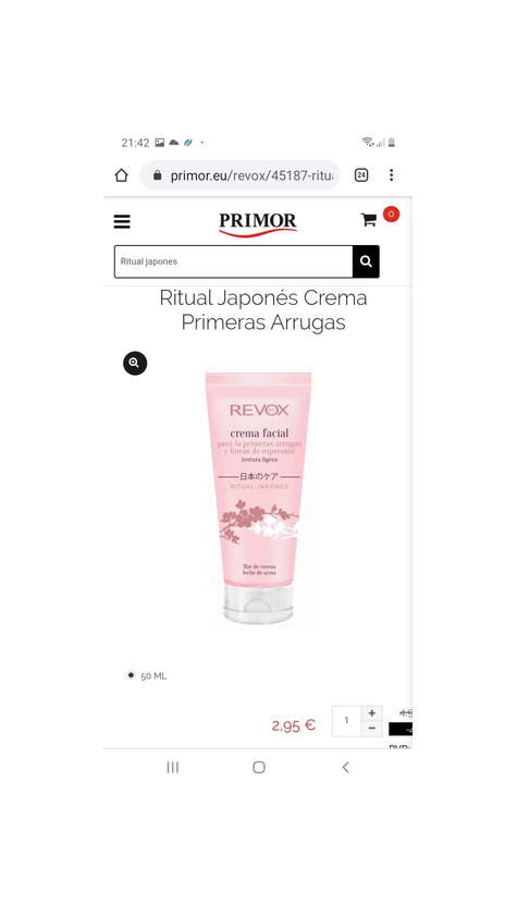 Producto Crema facial primeras arrugas