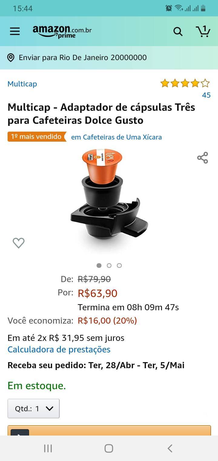 Product Cápsulas de café