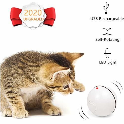 Products DQTYE Cat Toys Ball con luz LED Cat Interactive Toy Automatic Self-Rotating