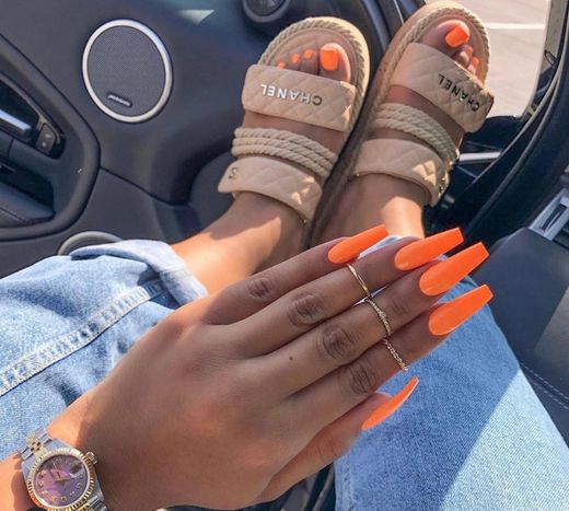 Orange nails 🧡🧡