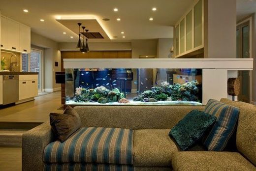 Sala com aquário 