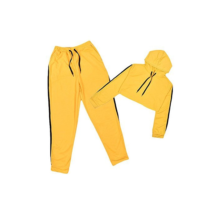 Social Chandal Conjunto para Mujer Moda Casual Conjuntos Deportivos Manga Larga Crop Sweatshirt