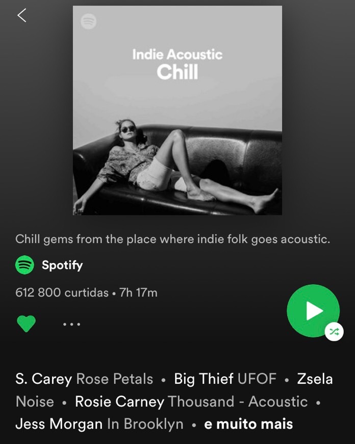 Moda Playlist Indie Acoustic Chill