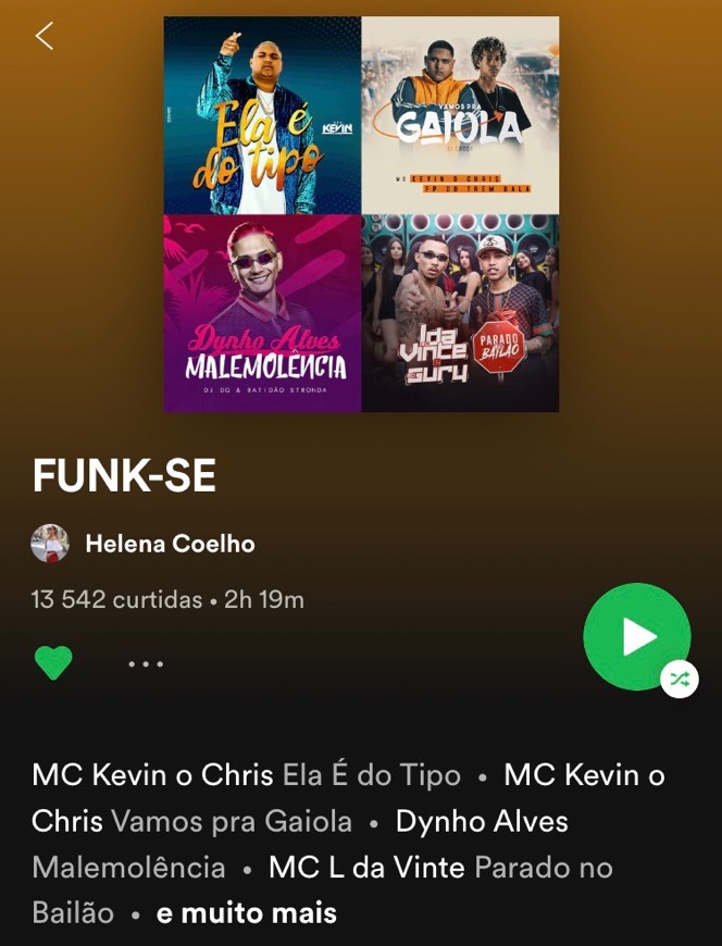 Moda Playlist FUNK-SE da Helena Coelho