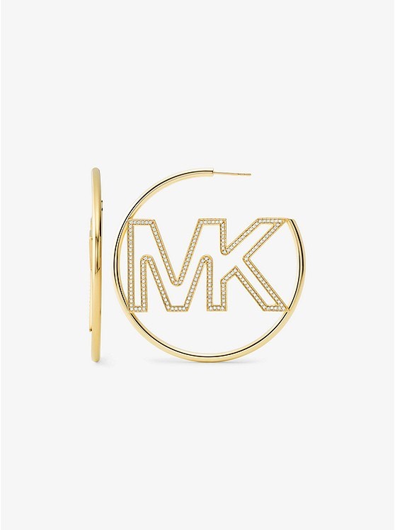 Product MICHAEL KORS
14K Gold-Plated Sterling Silver Pavé Logo Hoop 