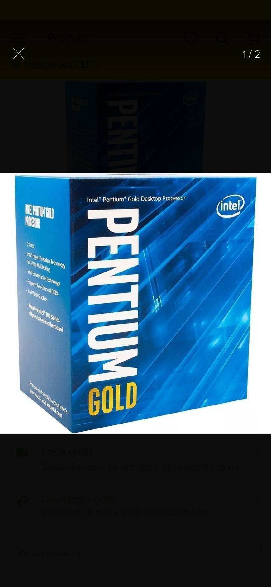 Moda Processador Intel Pentium Gold G5400 4mb 3.7ghz Lga 1151