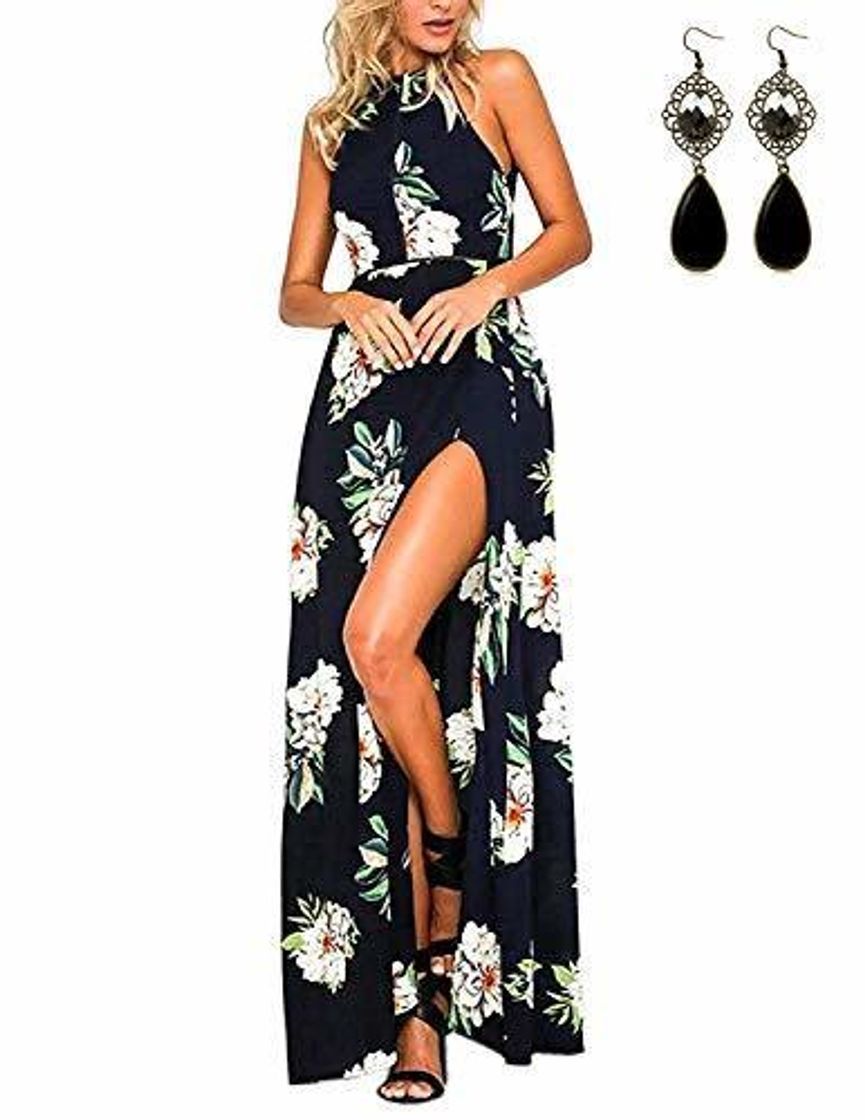 Social MODETREND Mujer Vestido Largo de Sin Mangas Escotado por Detrás Maxi Vestidos