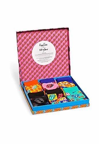 Happy Socks 6-pack Rolling Stones Multi Lengua Logo Calcetines De Regalo Caja