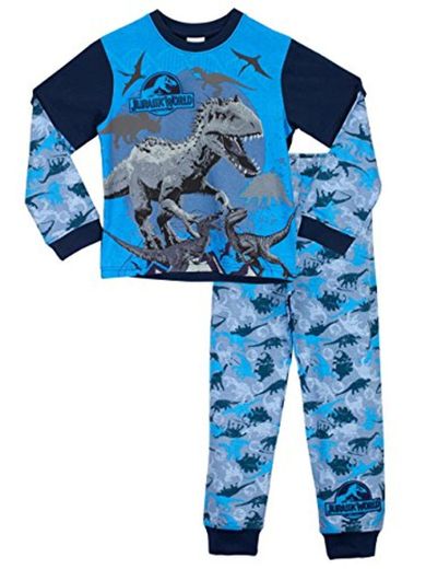 Jurassic World Dinosaurs - Conjunto de pijamas para niños - Azul